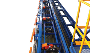 Carriage Rail Frame Tube Supporting
Roller and 90˚ Turning lever